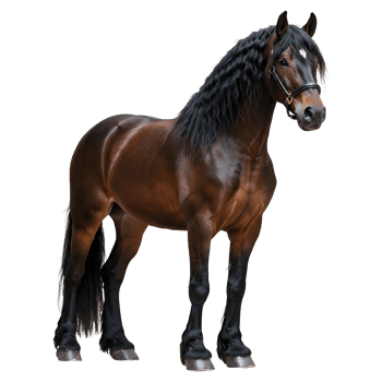 Majestic Dark Bay Draft Horse Portrait png