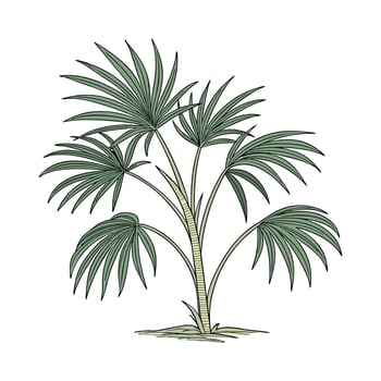 Elegant Chinese Fan Palm Plant Artwork vector