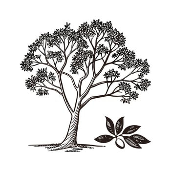 Vibrant Cinnamomum Verum Tree Artwork vector