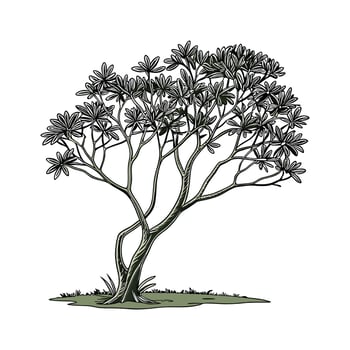 Elegant Dwarf Umbrella Tree Display vector