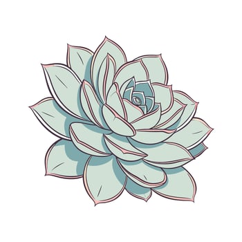 Vibrant Echeveria Elegans on White vector