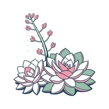 Beautiful Echeveria on Clean White vector