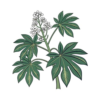 Elegant Fatsia Plant Unique Illustration vector
