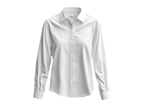 plain white long sleeve shirt with buttons and collar, perfect for formal wear png