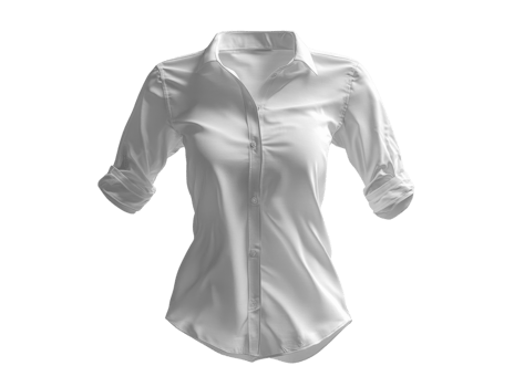 The stylish white shirt with rolled sleeves, perfect for casual or formal wear png