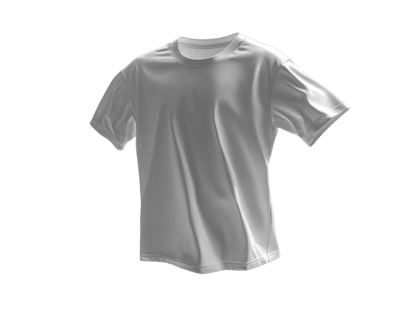 plain white t shirt displayed on transparent background, ideal for showcasing designs png
