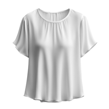 stylish white blouse with short sleeves, perfect for casual or formal wear png