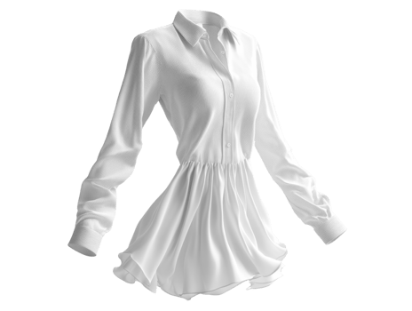 flowing white shirt with long sleeves and button up design, showcasing elegance and style. Perfect for various occasions png