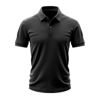Blank Black polo shirt with short sleeves and classic collar, ideal for casual wear png