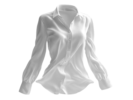 white long sleeve shirt with buttons, showcasing smooth fabric texture and elegant design png