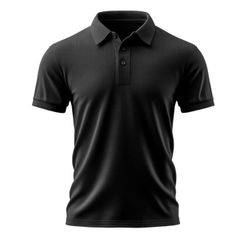 The Black polo shirt with short sleeves and classic collar, ideal for casual wear png