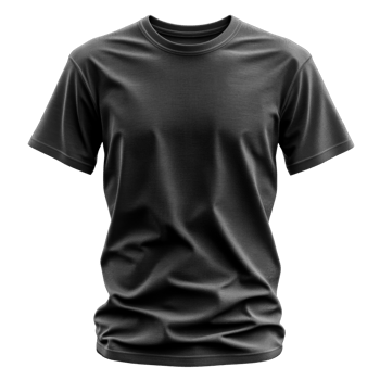 The Black t shirt mockup with realistic fabric texture and folds. png