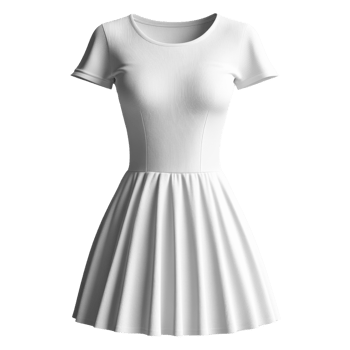 simple white dress with fitted bodice and flared skirt, perfect for casual wear or summer outings png