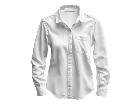 classic white long sleeve shirt with pocket, perfect for casual or formal wear png