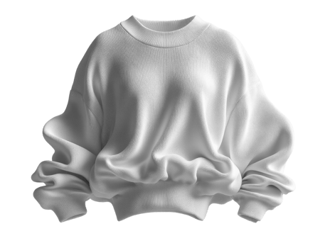 cozy white sweatshirt with relaxed fit and voluminous sleeves, perfect for casual wear png