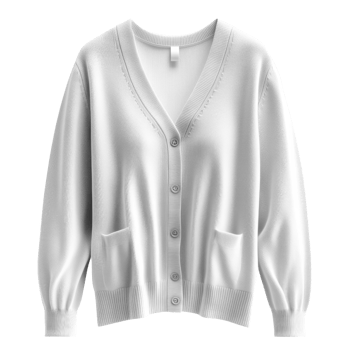 cozy white cardigan with buttons and pockets, perfect for layering png