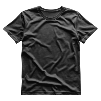 The Black t-shirt with wrinkled texture, suitable for casual wear png
