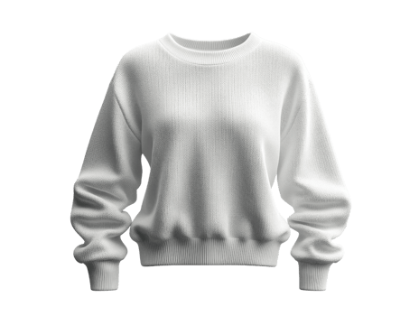 cozy white sweater with relaxed fit and ribbed cuffs, perfect for casual wear png