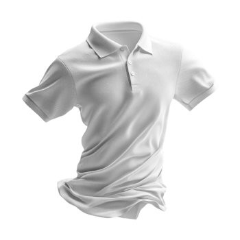 White polo shirt with relaxed fit and soft fabric, ideal for casual wear png