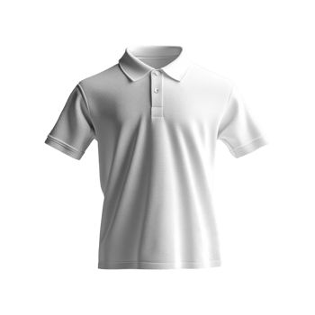 plain white polo shirt with classic collar and short sleeves, perfect for casual wear or sports png