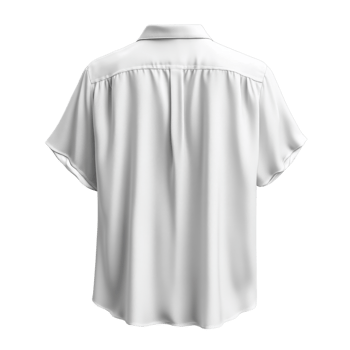plain white short sleeve shirt with relaxed fit and smooth fabric png