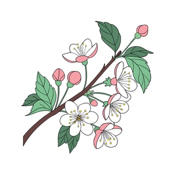 Stylish Flowering Maple Plant Illustration Art vector