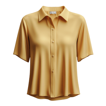 stylish yellow short sleeve shirt with button up front and relaxed fit. Perfect for casual wear or summer outings png