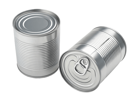 Closed and opened aluminum cans on transparency background, showcasing their design and functionality png