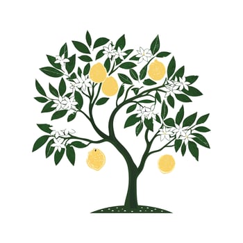 Charming Grapefruit Tree Illustration vector