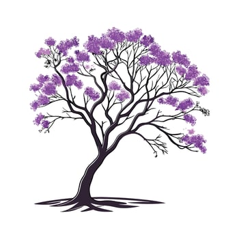 Elegant Jacaranda Blossom Design on White vector