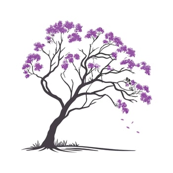 Stunning Jacaranda Flowers on Bright Background vector