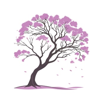 Bright Jacaranda Flower Art on White Canvas vector