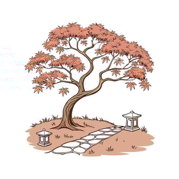 Artistic Representation of Japanese Maple Leaves vector