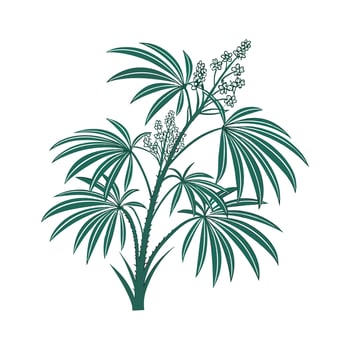 Stylish Lady Palm Plant Illustration vector