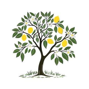 Elegant Lemon Tree Artistic Representation vector