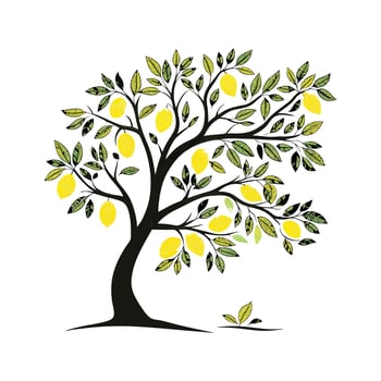 Elegant Lemon Tree Botanical Artwork Design vector