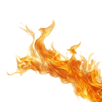 Dramatic display of vibrant flames dancing against a pure transparent background in a captivating fire illustration, fire and flames isolated on transparent background png