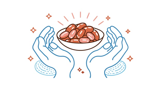 Caring Hands Hold Bowl of Red Kidney Beans Healthy Food vector