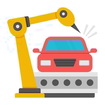 Perfect of car production line vector