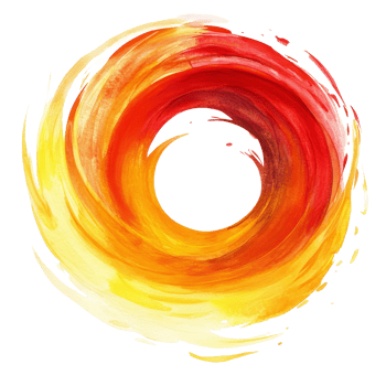 Vibrant red and yellow watercolor swirl illustration against a clean transparent background creating a dynamic abstract effect, Red and Yellow Watercolor Swirl Illustration on transparent background png