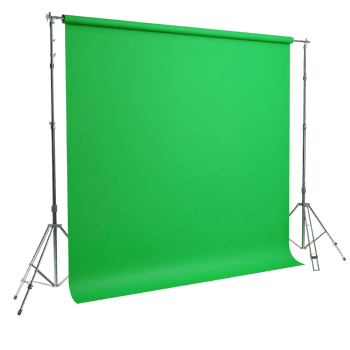 Green screen setup on a transparent background for creative production and photography projects, Green screen isolated on transparent background Chroma key png