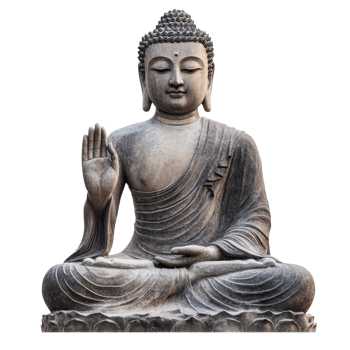 Buddha statue representing peace and wisdom isolated against a soothing backdrop, buddha statue sign for peace and wisdom isolated on transparent background png
