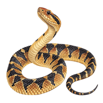 Detailed illustration of a venomous snake with striking patterns png