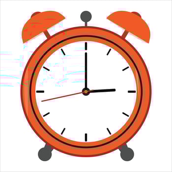Alarm clock wake-up time isolated on white background in flat style vector