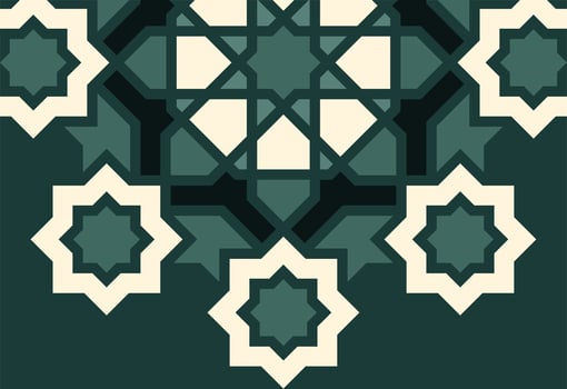 a green and white geometric pattern, Vintage ornamental seamless pattern in Art Deco style vector