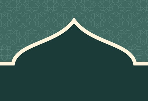 an islamic mosque with a green background and white pattern vector