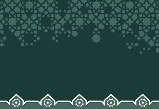 an islamic background with a green and white pattern vector