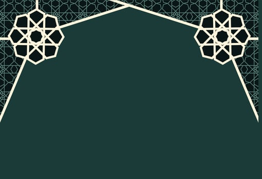 islamic design with geometric pattern on a green background vector