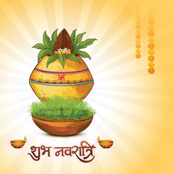 Shubh navratri is a hindu festival celebration card design vector