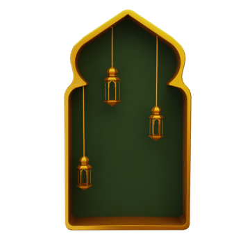 Arabic Lantern and Window 3D Illustration png